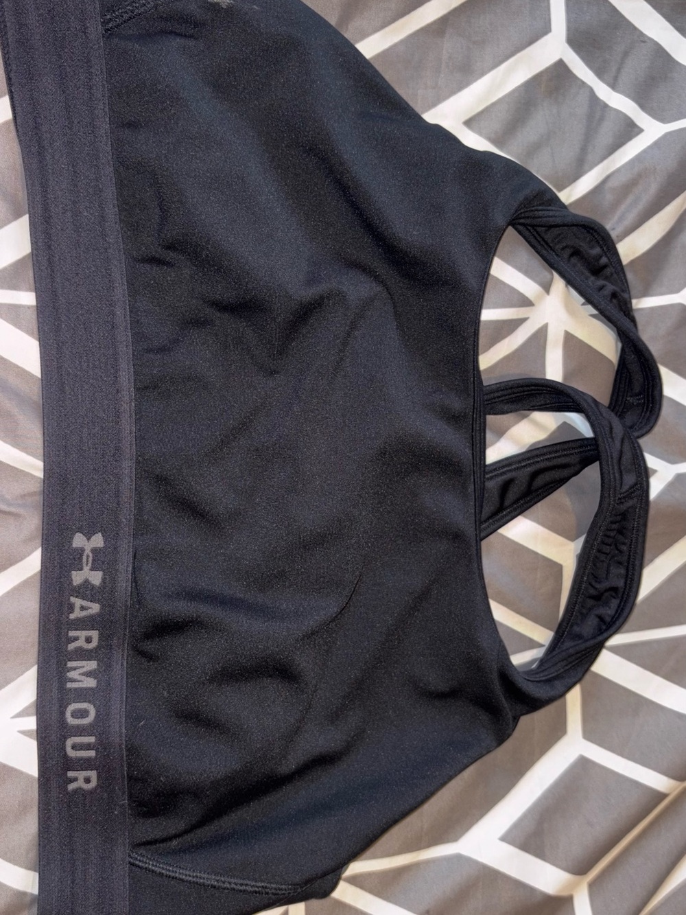 Under Armour Black Performance Sports Bra with Elastic Logo Band